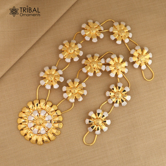 925 sterling silver flower design necklace for idols or god stautes / women's jewelry set770 - TRIBAL ORNAMENTS