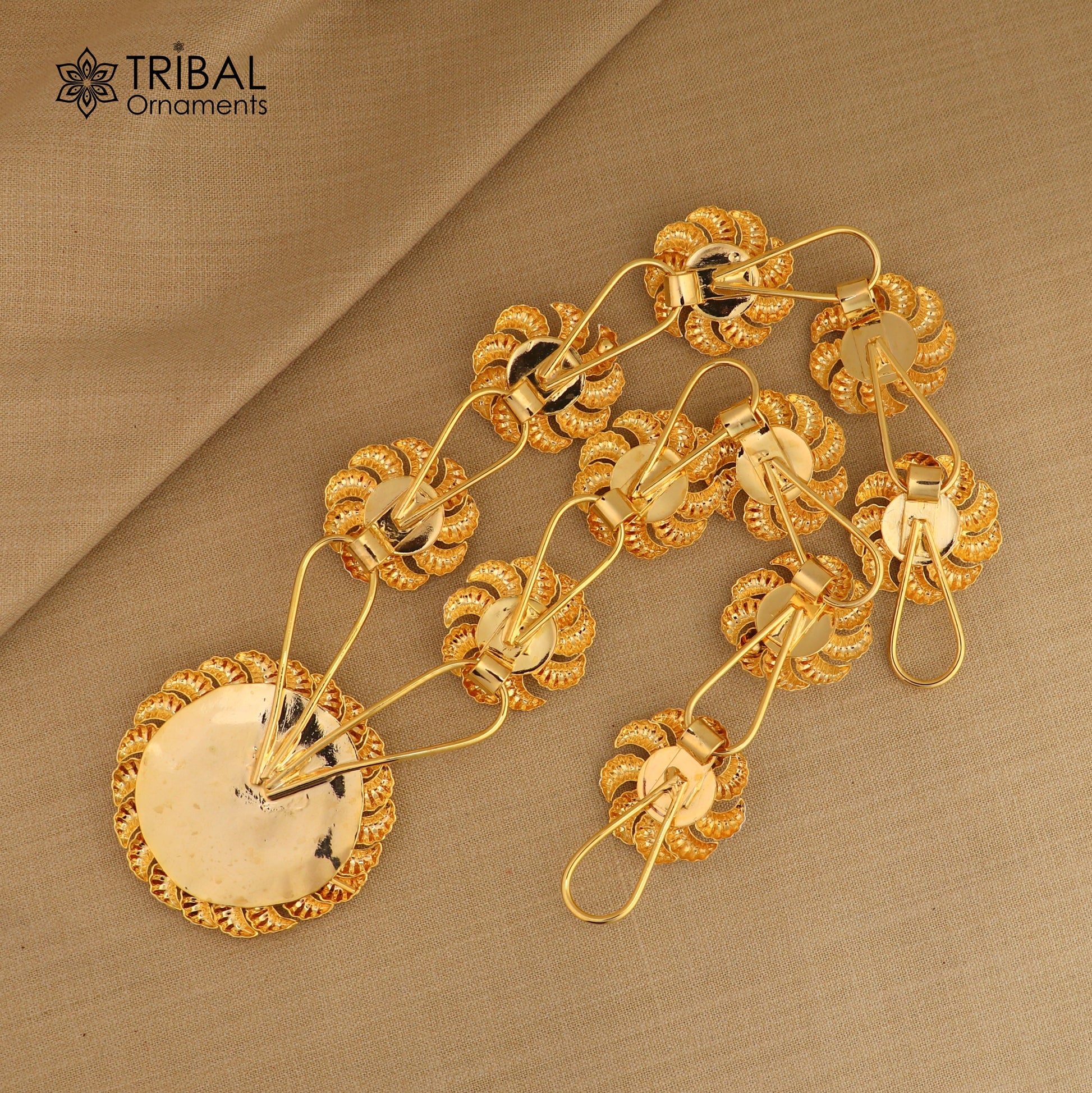 925 sterling silver flower design necklace for idols or god stautes / women's jewelry set771 - TRIBAL ORNAMENTS