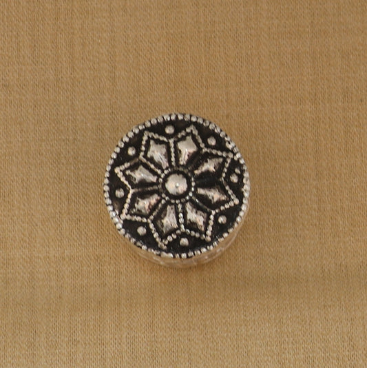 925 sterling silver flower design trinket box , casket box, Sindoor box brides jewelry stb889 - TRIBAL ORNAMENTS