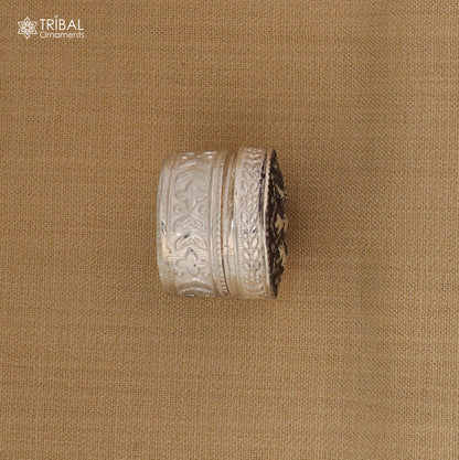 925 sterling silver flower design trinket box , casket box, Sindoor box brides jewelry stb889 - TRIBAL ORNAMENTS