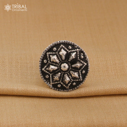 925 sterling silver flower design trinket box , casket box, Sindoor box brides jewelry stb889 - TRIBAL ORNAMENTS