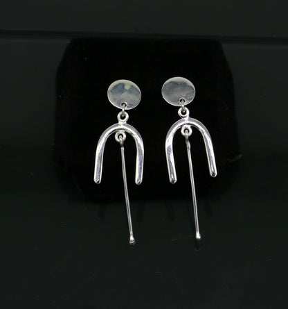 925 sterling silver flower stud earring, excellent fancy drop dangle elegant dainty light weight earrings best gifting ear696 - TRIBAL ORNAMENTS