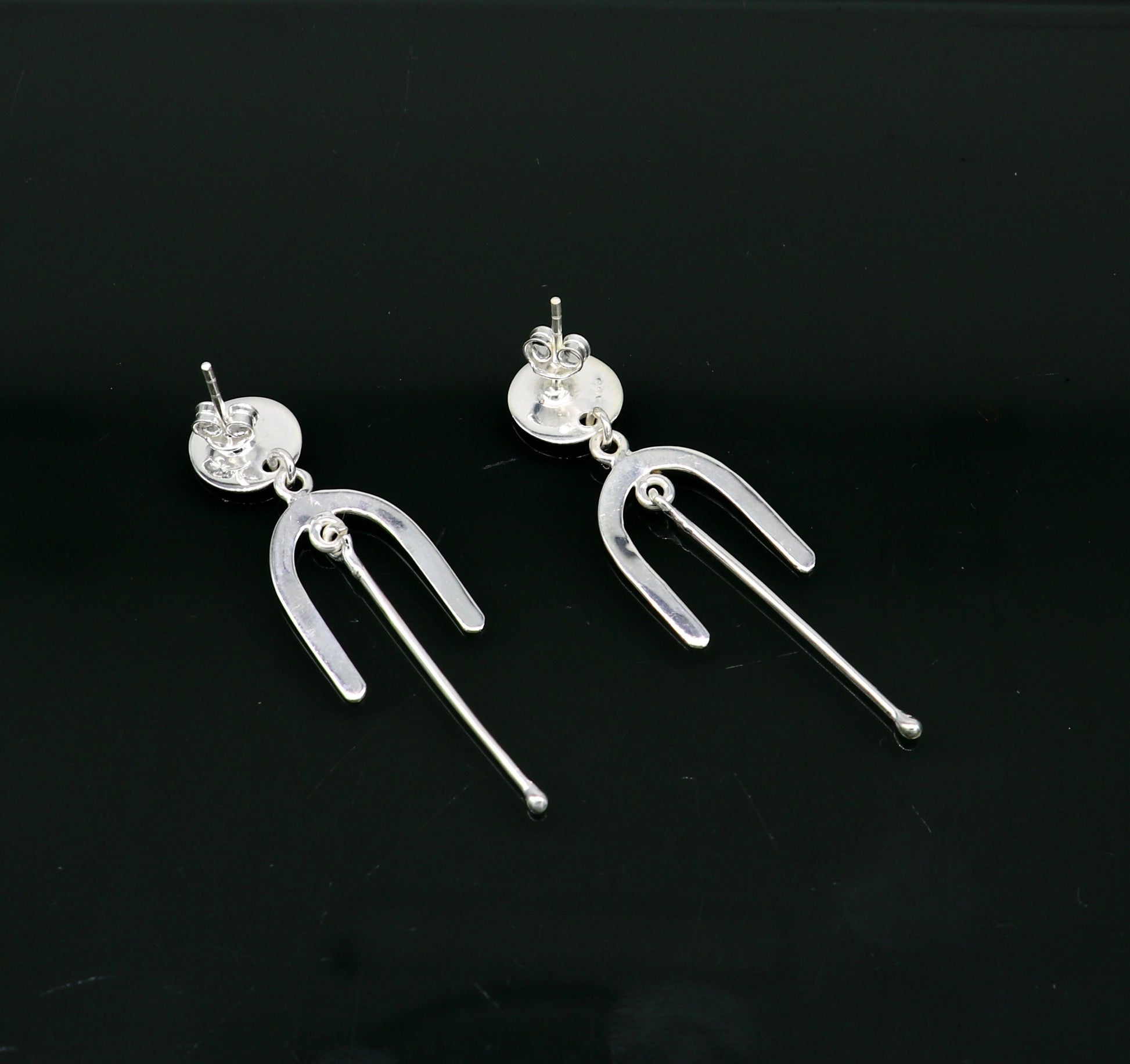 925 sterling silver flower stud earring, excellent fancy drop dangle elegant dainty light weight earrings best gifting ear696 - TRIBAL ORNAMENTS