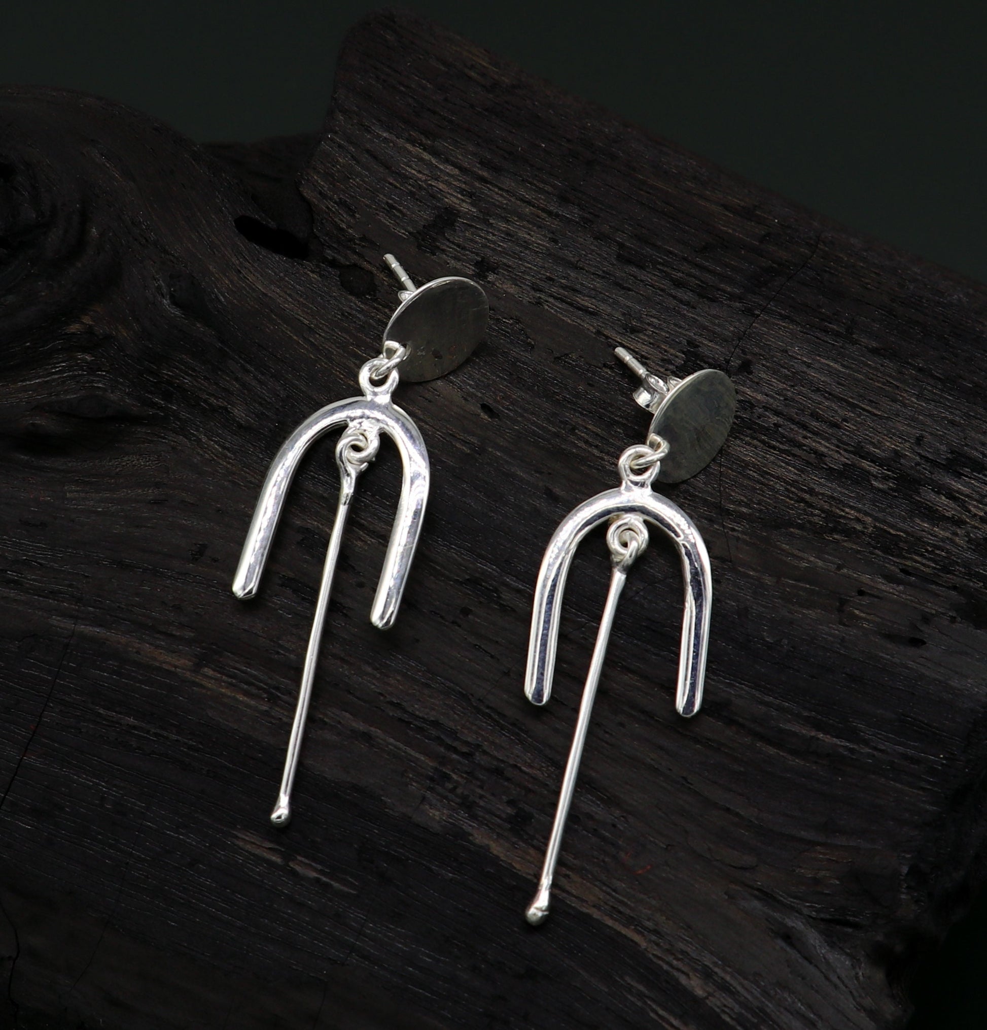 925 sterling silver flower stud earring, excellent fancy drop dangle elegant dainty light weight earrings best gifting ear696 - TRIBAL ORNAMENTS