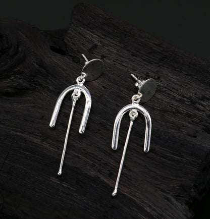 925 sterling silver flower stud earring, excellent fancy drop dangle elegant dainty light weight earrings best gifting ear696 - TRIBAL ORNAMENTS