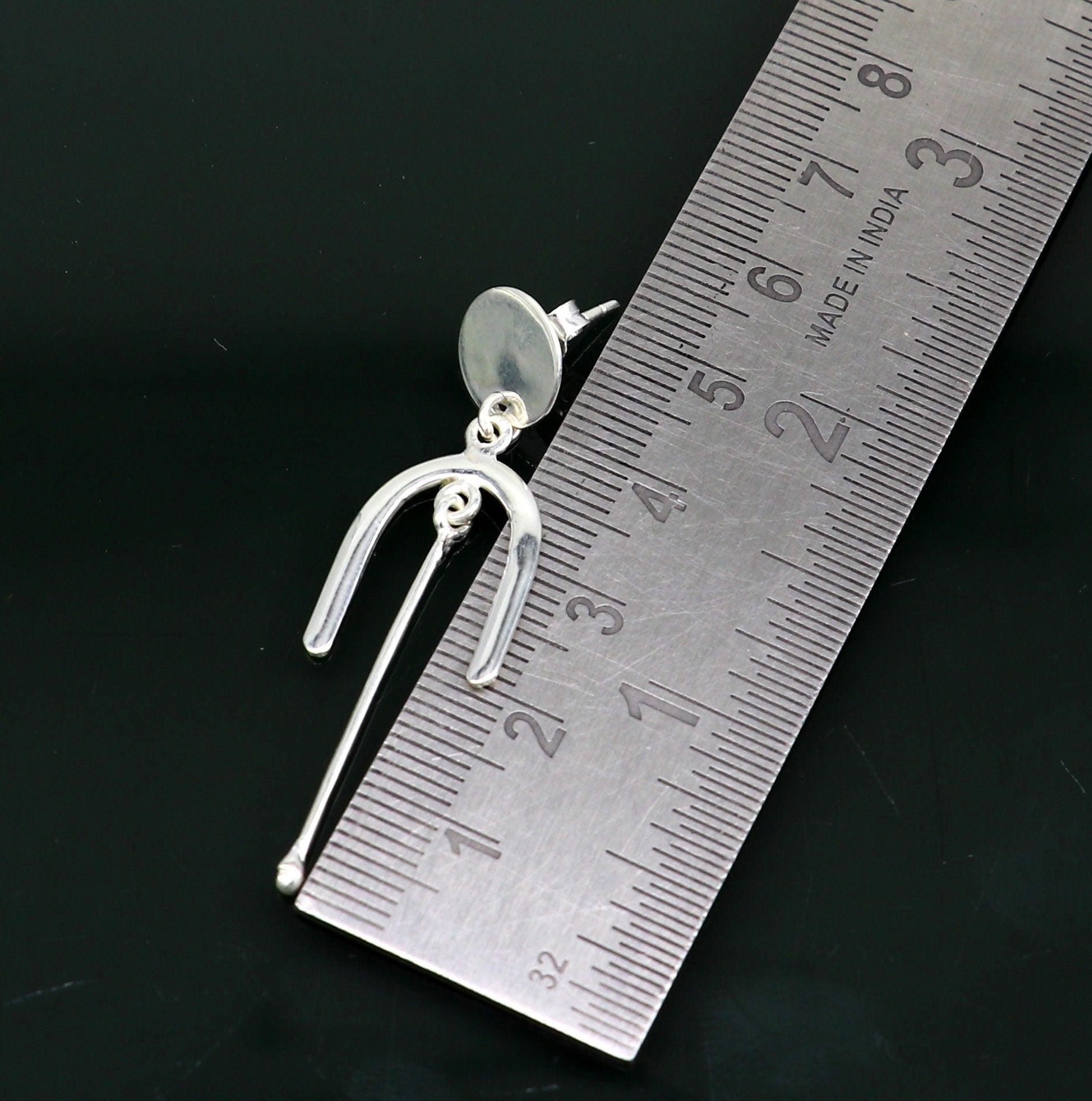 925 sterling silver flower stud earring, excellent fancy drop dangle elegant dainty light weight earrings best gifting ear696 - TRIBAL ORNAMENTS