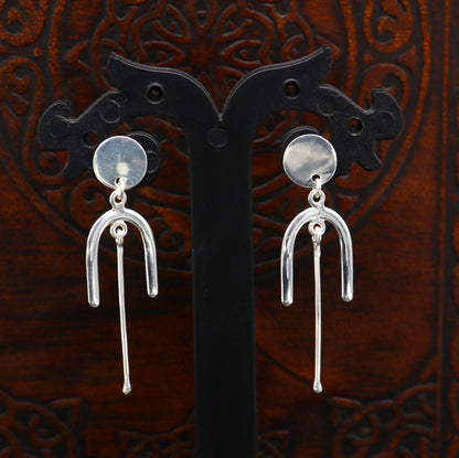 925 sterling silver flower stud earring, excellent fancy drop dangle elegant dainty light weight earrings best gifting ear696 - TRIBAL ORNAMENTS