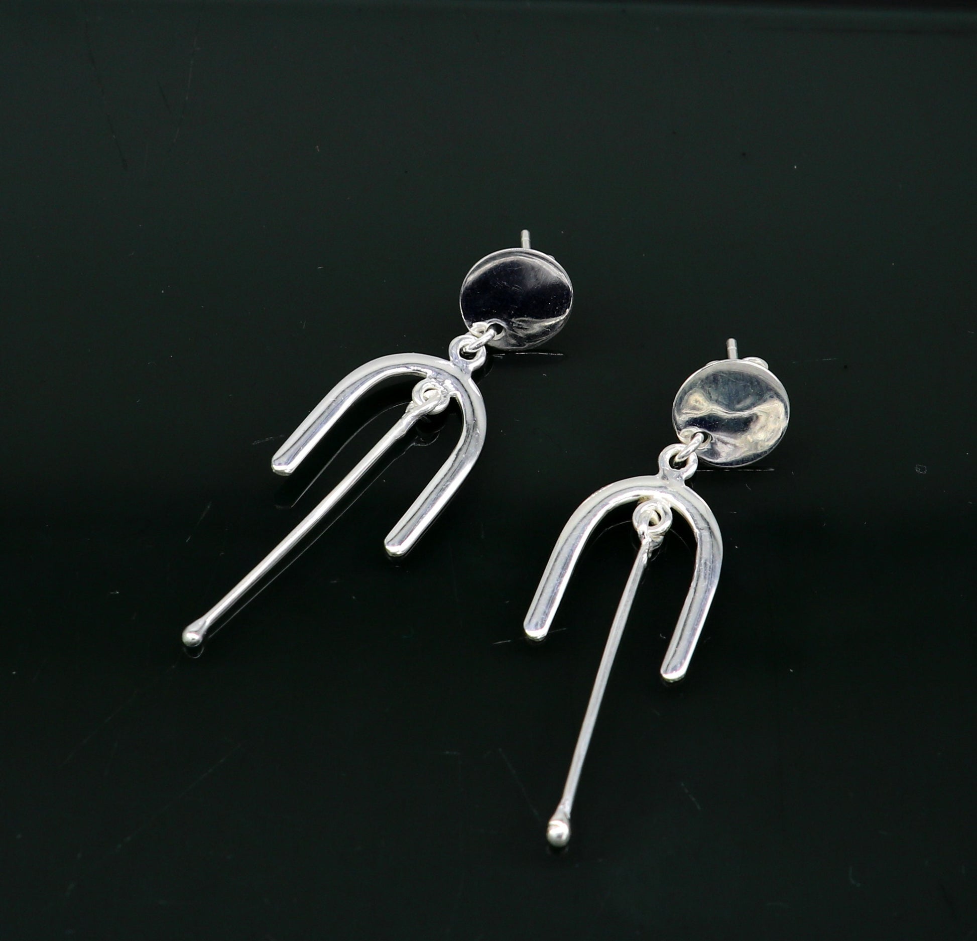 925 sterling silver flower stud earring, excellent fancy drop dangle elegant dainty light weight earrings best gifting ear696 - TRIBAL ORNAMENTS