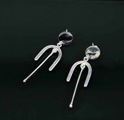 925 sterling silver flower stud earring, excellent fancy drop dangle elegant dainty light weight earrings best gifting ear696 - TRIBAL ORNAMENTS