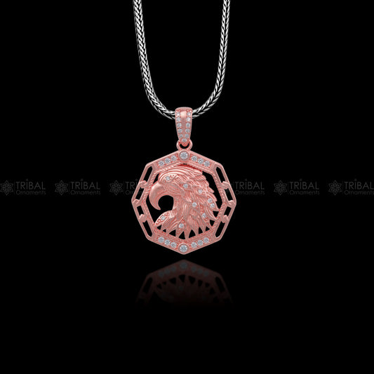 925 Sterling silver Garuda ( Eagle ) design rose gold polished pendant nsp951 - TRIBAL ORNAMENTS