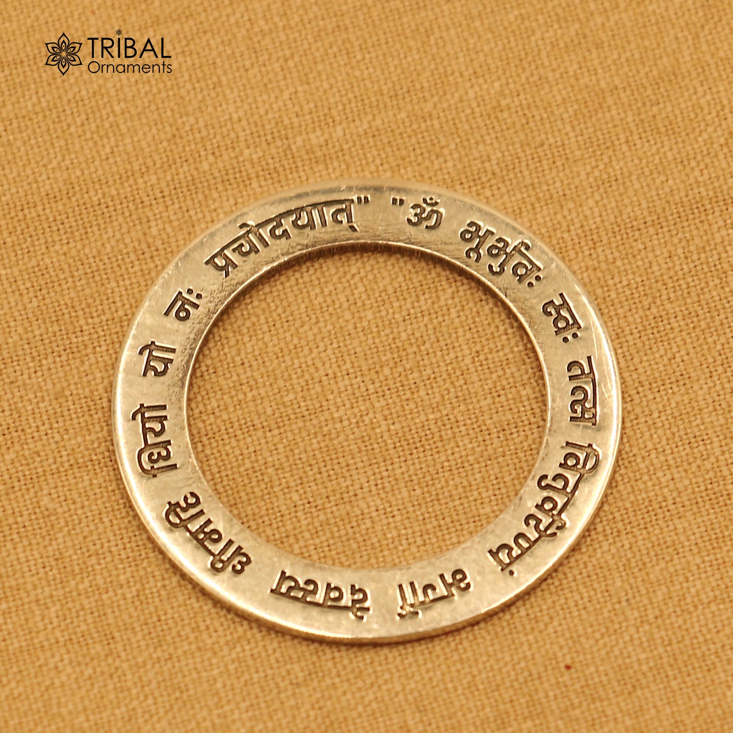 925 Sterling silver gayatri mantra pendant ethnic jewelry nsp1084 - TRIBAL ORNAMENTS