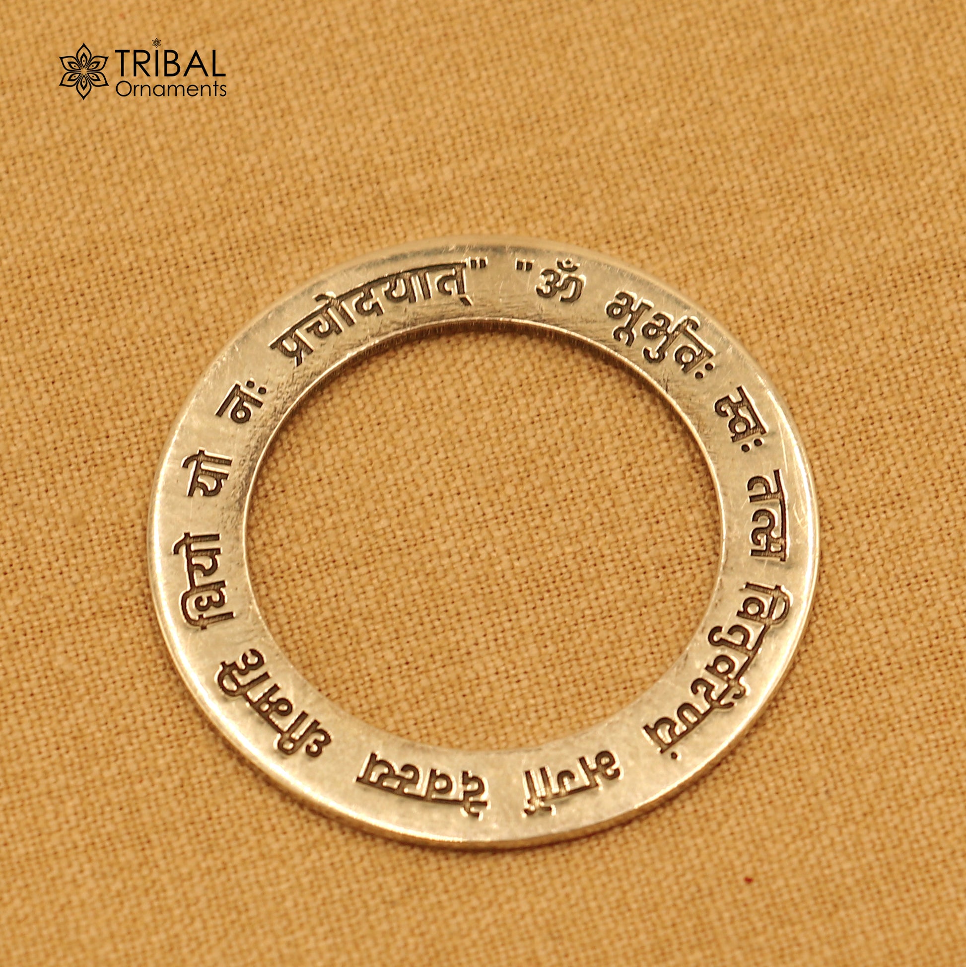 925 Sterling silver gayatri mantra pendant ethnic jewelry nsp1084 - TRIBAL ORNAMENTS