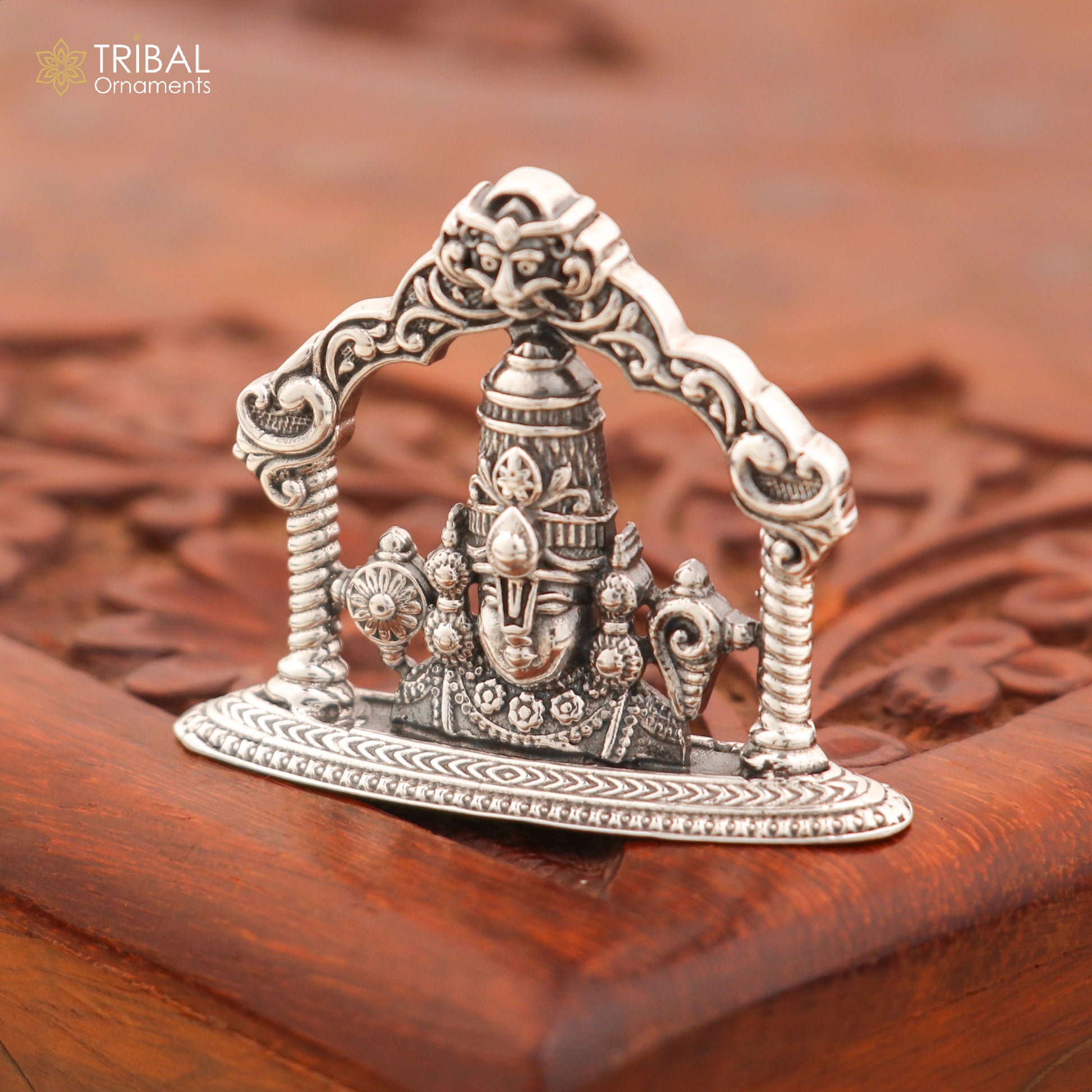 925 Sterling silver God Tirupati bala ji Murti Statue figurine, puja articles art858 - TRIBAL ORNAMENTS