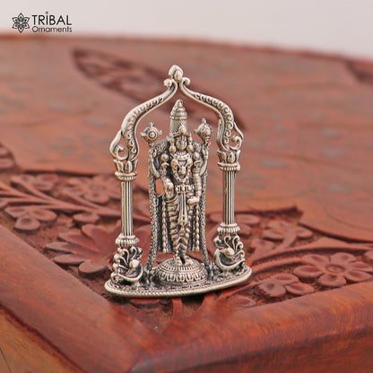 925 Sterling silver God Tirupati Bala Ji Murti figurine, Hindu deity statue for puja, crafted by Tribal Ornaments.