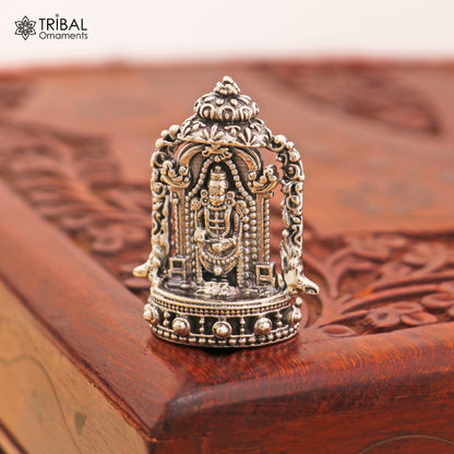 925 Sterling silver Tirupati Bala Ji Murti figurine, Hindu god statue for puja, crafted by TRIBAL ORNAMENTS.