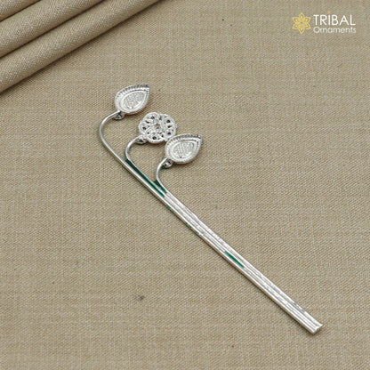 925 sterling silver Goddess laxmi ji  lotus stick article su1357 - TRIBAL ORNAMENTS
