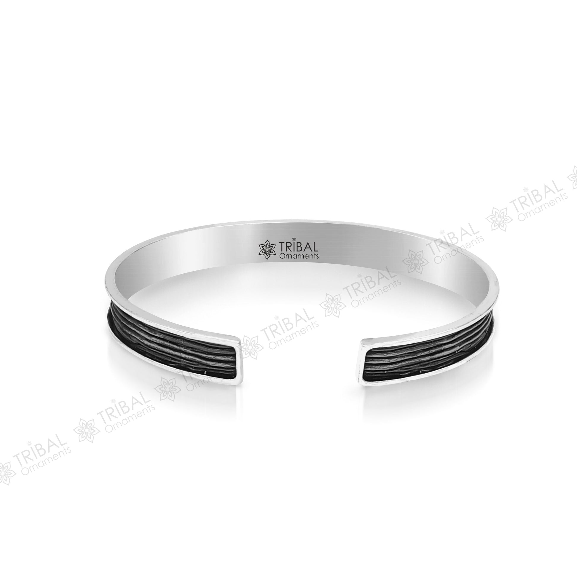 925 Sterling silver Goddess Radha mantra bracelet "RADHE RADHE "Adjustable cuff kada bangle for mens and girls cuff231 - TRIBAL ORNAMENTS