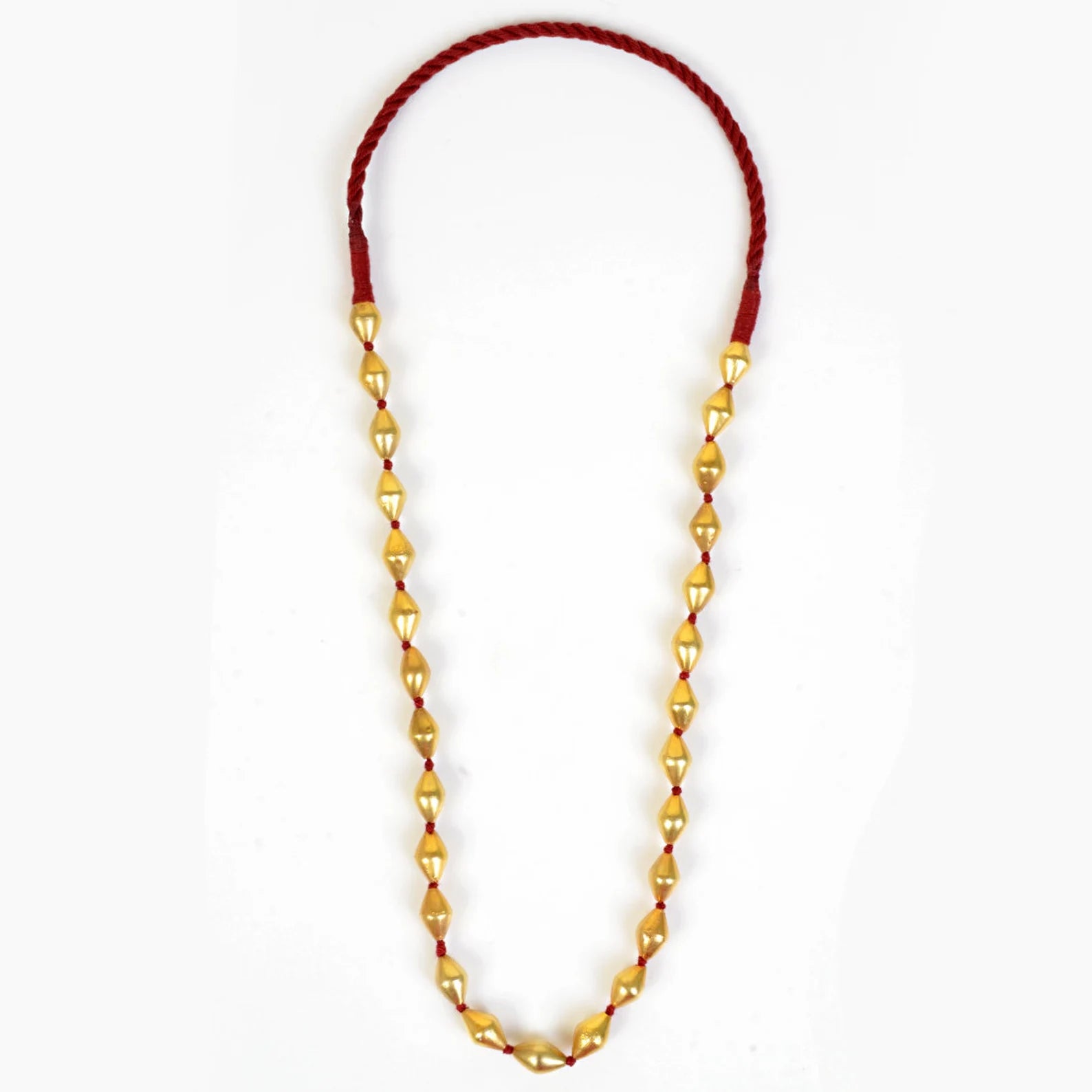 925 sterling silver Gold polished dholki beaded necklace,Dholki mala tribal jewelry set722 - TRIBAL ORNAMENTS