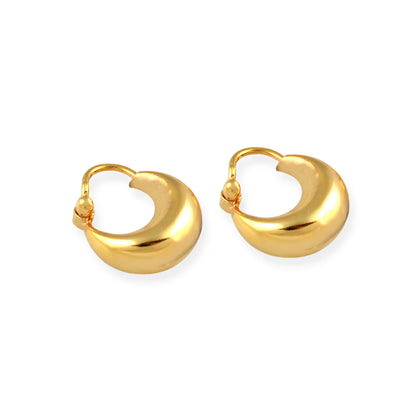 925 sterling silver gold polished boho hoop earrings with tribal Bali and Banjara design, handcrafted by TRIBAL ORNAMENTS.