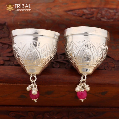 925 sterling silver coconut for puja, decorative silver nariyal designed for Diwali worship, by Tribal Ornaments.