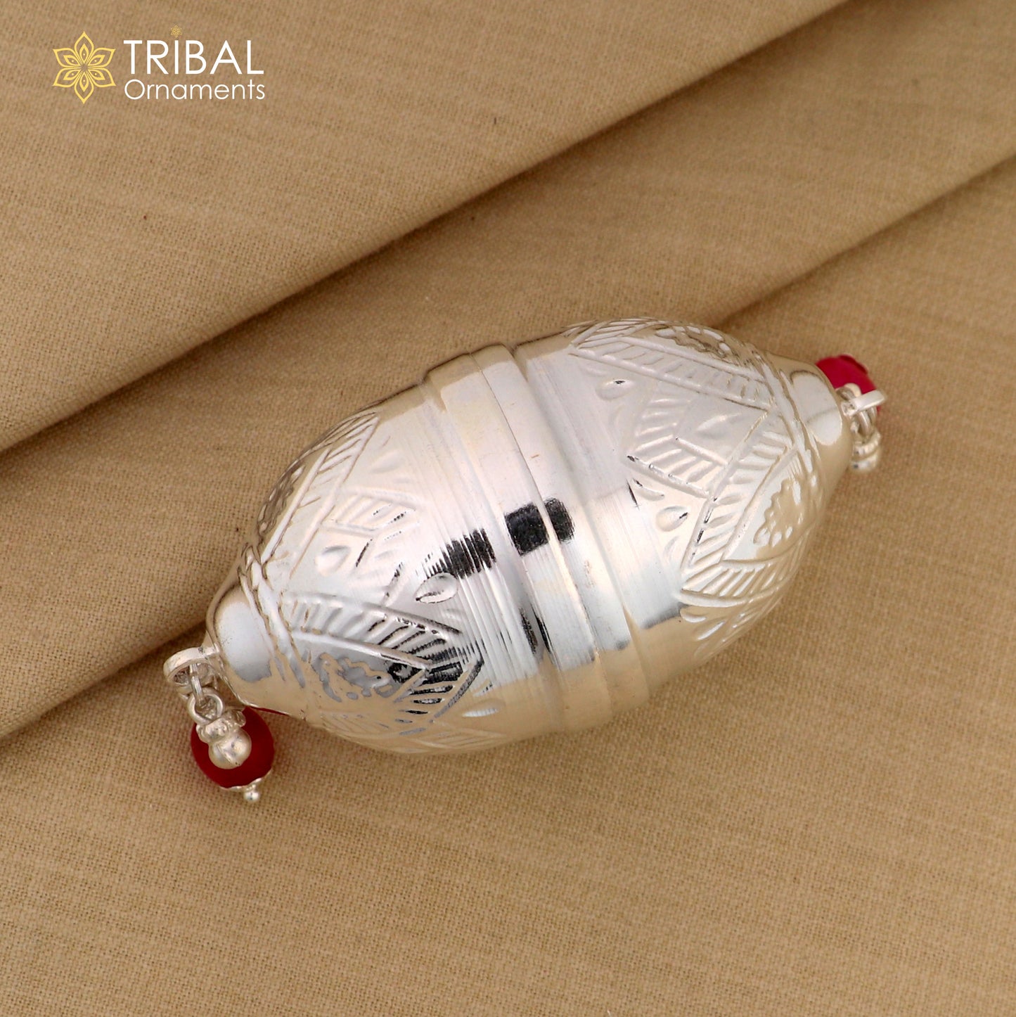 925 sterling silver gorgeous design coconut for puja or worshipping, Silver nariyal for diwali puja su1365 - TRIBAL ORNAMENTS