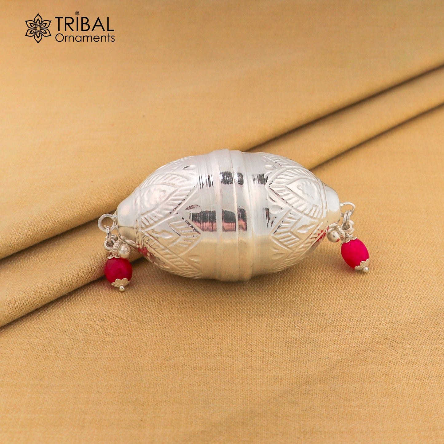 925 sterling silver gorgeous design coconut for puja or worshipping, Silver nariyal for diwali puja su1365 - TRIBAL ORNAMENTS