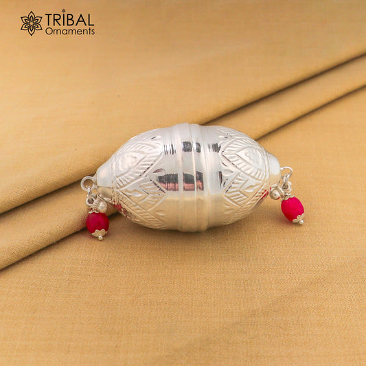 925 sterling silver gorgeous design coconut for puja or worshipping, Silver nariyal for diwali puja su1365 - TRIBAL ORNAMENTS