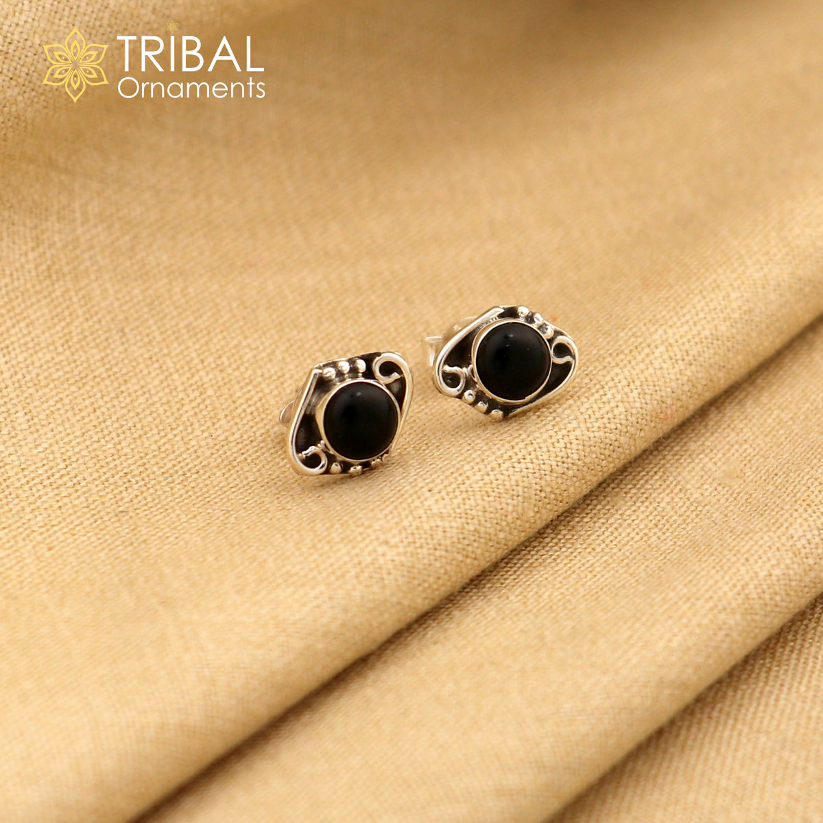925 sterling silver gorgeous oval shape black onyx stone stud earring best unisex jewelry s1383 - TRIBAL ORNAMENTS