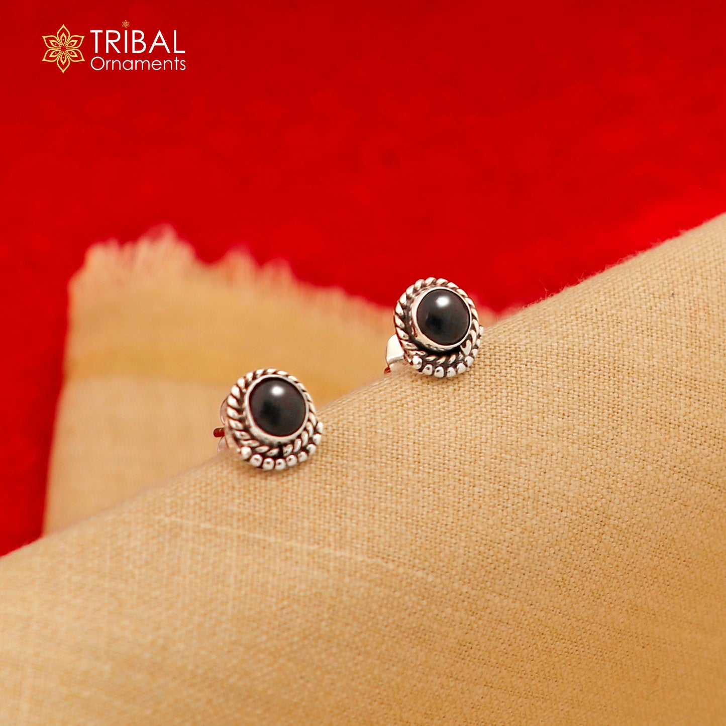 925 sterling silver gorgeous oval shape black onyx stone stud earring best unisex jewelry s1384 - TRIBAL ORNAMENTS