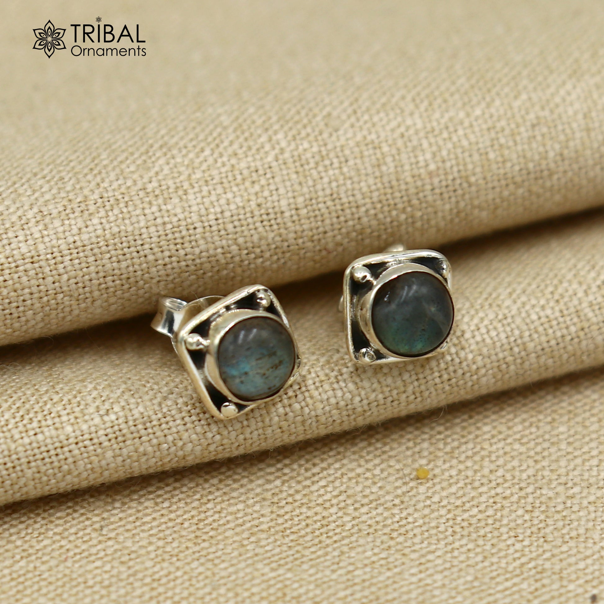 925 sterling silver gorgeous square shape rainbow stone stud earring best unisex jewelry s1420 - TRIBAL ORNAMENTS