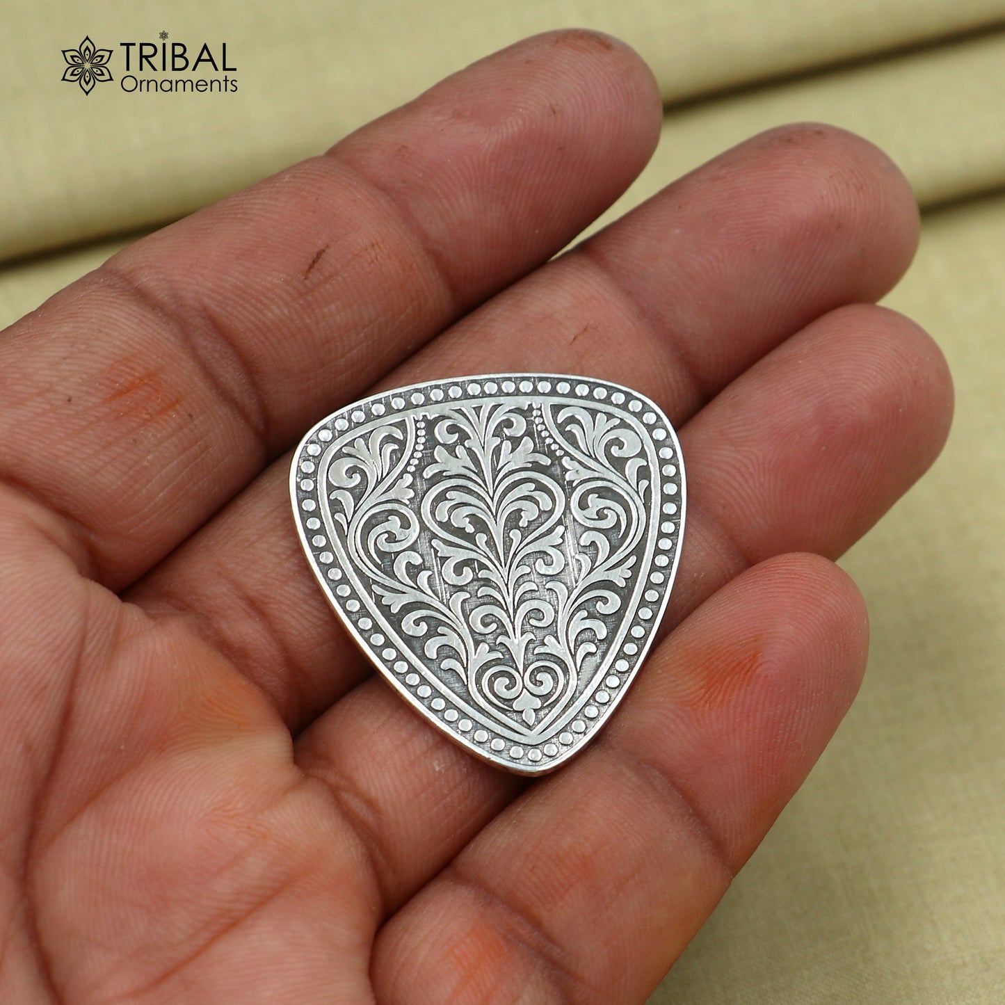 925 sterling silver Guitar Pick  personalized musical instrument article art844 - TRIBAL ORNAMENTS