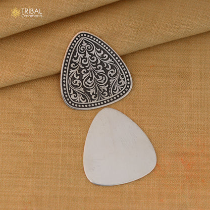 925 sterling silver Guitar Pick  personalized musical instrument article art844 - TRIBAL ORNAMENTS
