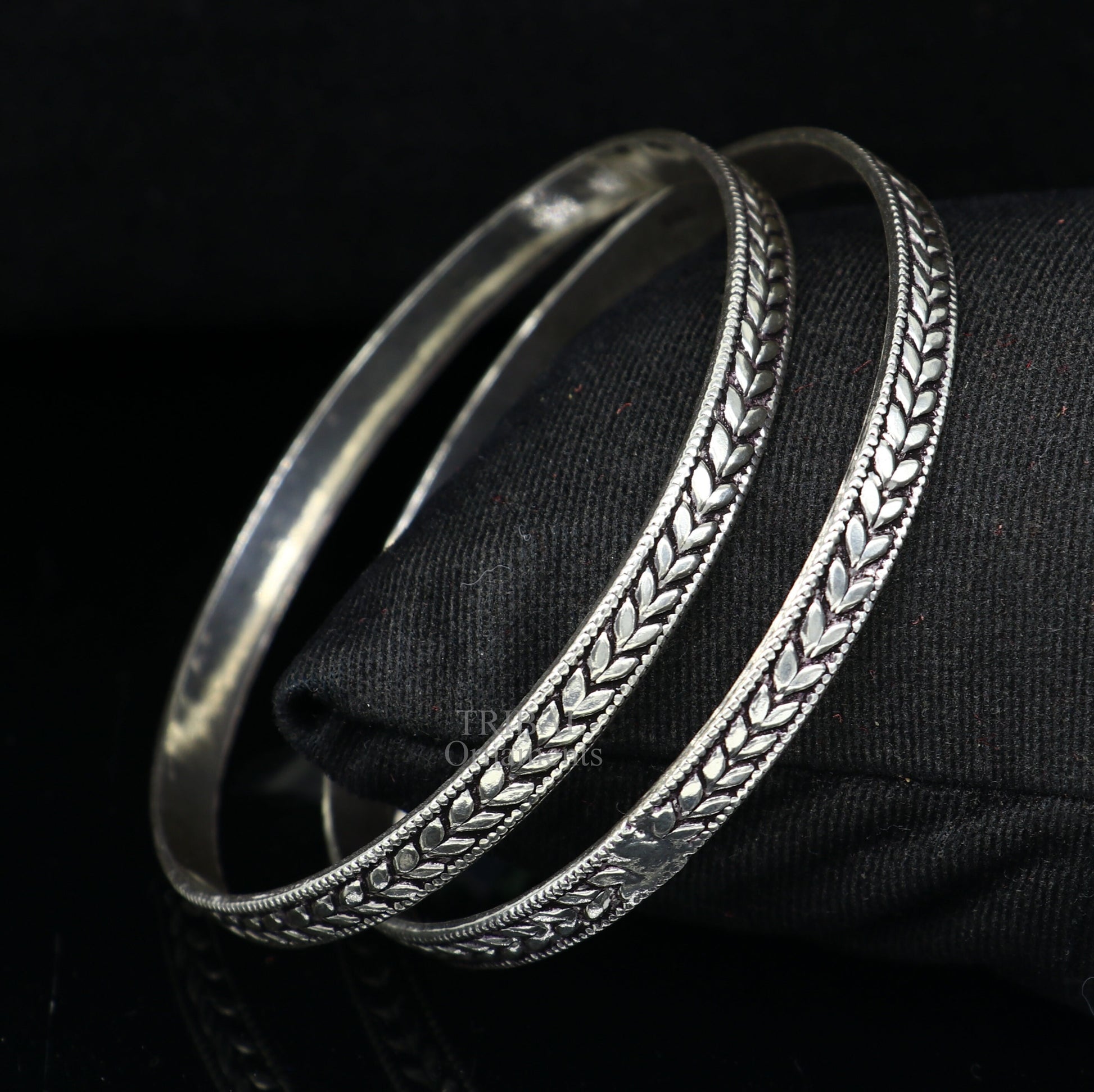 925 sterling silver handcrafted amazing Floral design bangles bracelet, fancy stylish gorgeous kangan tribal belly dance jewelry nba321 - TRIBAL ORNAMENTS