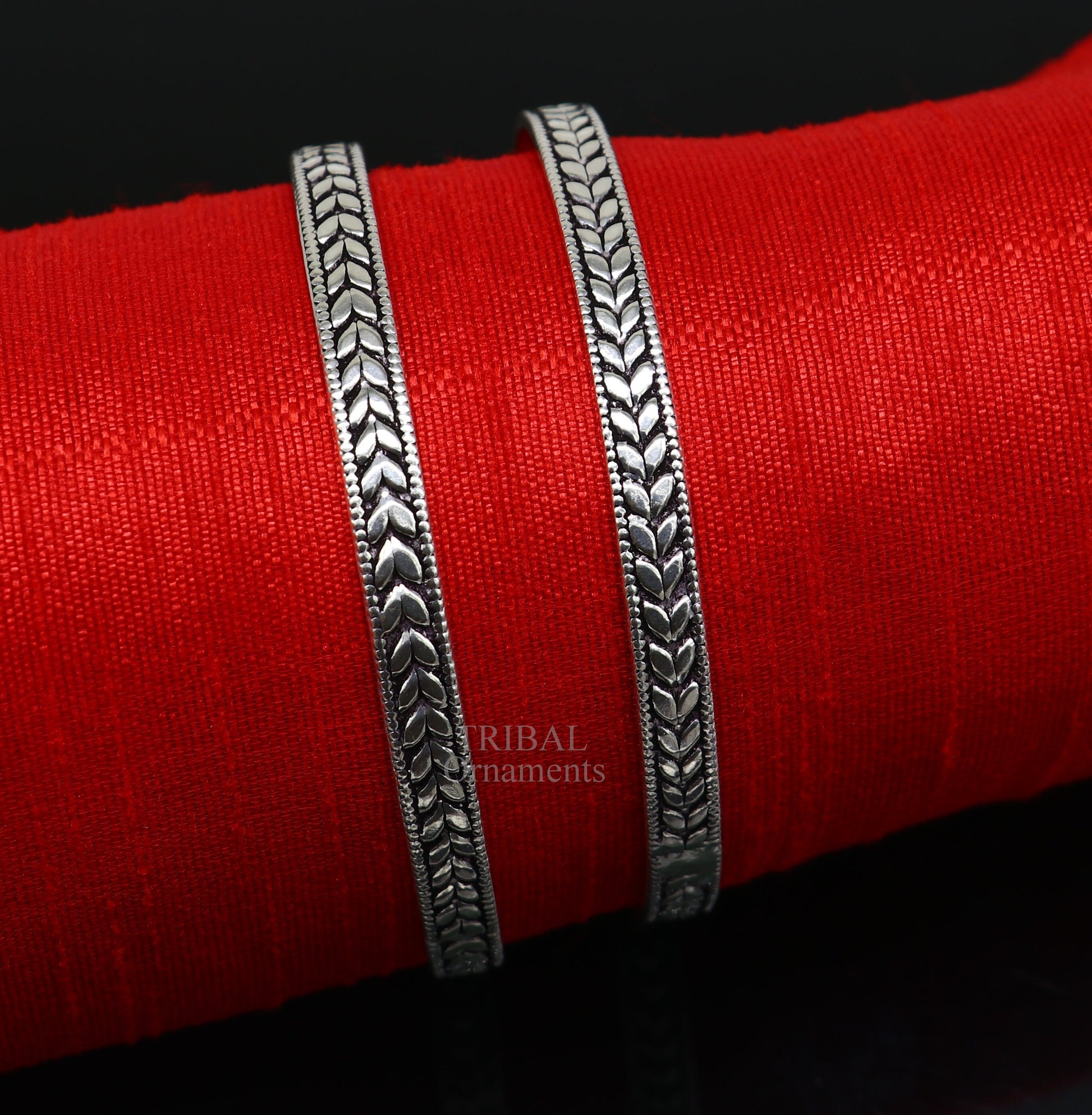 925 sterling silver handcrafted amazing Floral design bangles bracelet, fancy stylish gorgeous kangan tribal belly dance jewelry nba321 - TRIBAL ORNAMENTS
