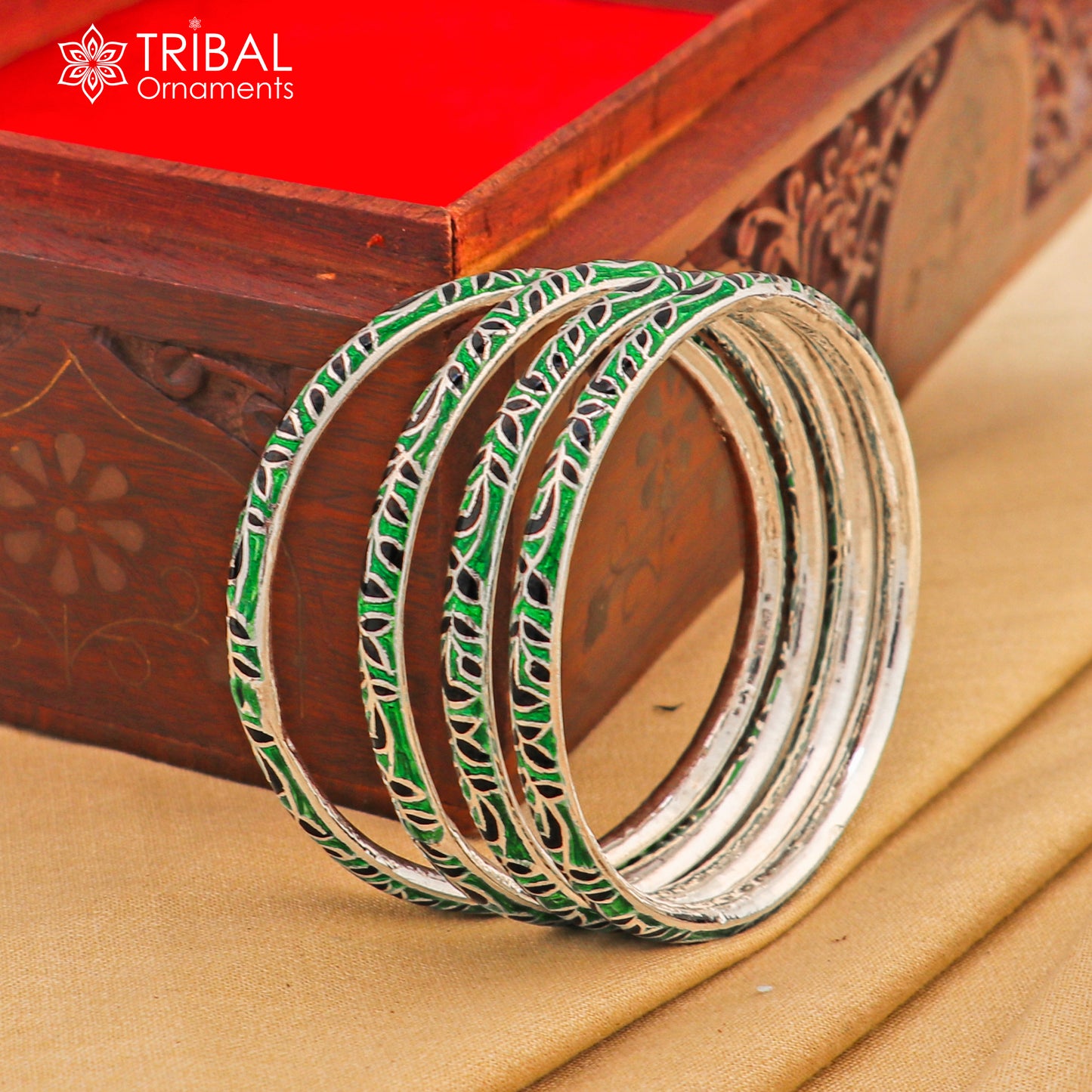 Handcrafted 925 sterling silver enamel bangles bracelet with colorful designs, ideal for brides and vintage jewelry styles.