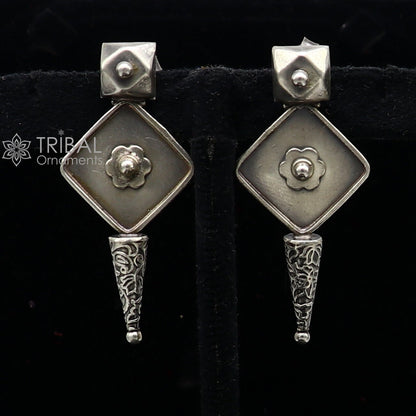 Sterling silver handcrafted stud earring with stylish design, ideal for party wear, gifting, or special occasions.