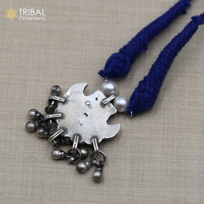 925 sterling silver handcrafted peacock design ethnic charm necklace tribal jewelry set724 - TRIBAL ORNAMENTS