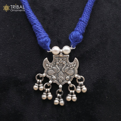 925 sterling silver handcrafted peacock design ethnic charm necklace tribal jewelry set724 - TRIBAL ORNAMENTS