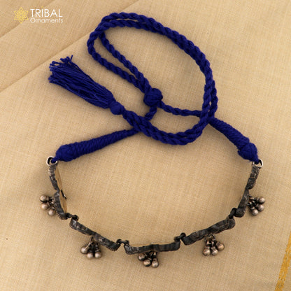 Handcrafted 925 Sterling Silver peacock design tribal charm necklace and jewelry set by Tribal Ornaments, featuring ethnic tribal style.