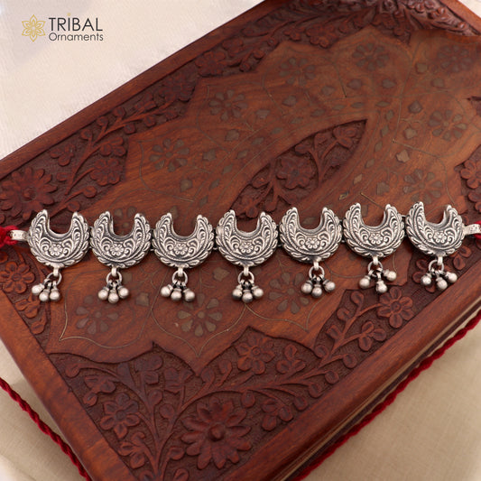 925 sterling silver handcrafted stylish design ethnic charm necklace tribal jewelry set735 - TRIBAL ORNAMENTS