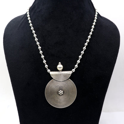 925 sterling silver handmade 30"4mm beaded long necklace with unique design traditional cultural functional necklace jewelry  Set684 - TRIBAL ORNAMENTS
