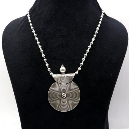 925 sterling silver handmade 30"4mm beaded long necklace with unique design traditional cultural functional necklace jewelry  Set684 - TRIBAL ORNAMENTS