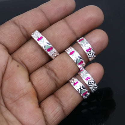 925 sterling silver handmade adjustable fabulous heart design toe ring  tribal belly dance jewelry from India toer149 - TRIBAL ORNAMENTS