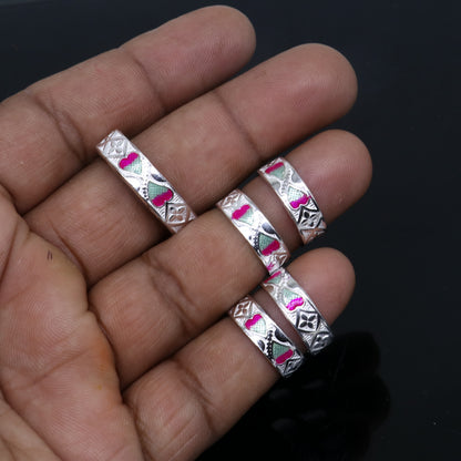 925 sterling silver handmade adjustable fabulous heart design toe ring  tribal belly dance jewelry from India toer149 - TRIBAL ORNAMENTS