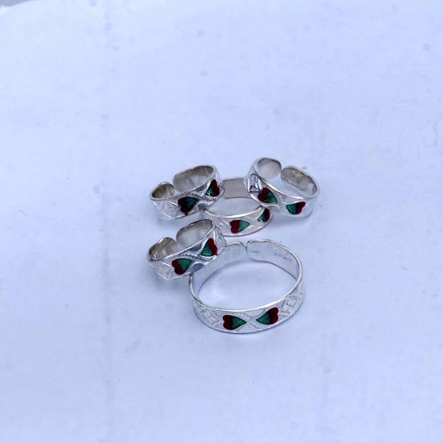 925 sterling silver handmade adjustable fabulous heart design toe ring  tribal belly dance jewelry from India toer149 - TRIBAL ORNAMENTS