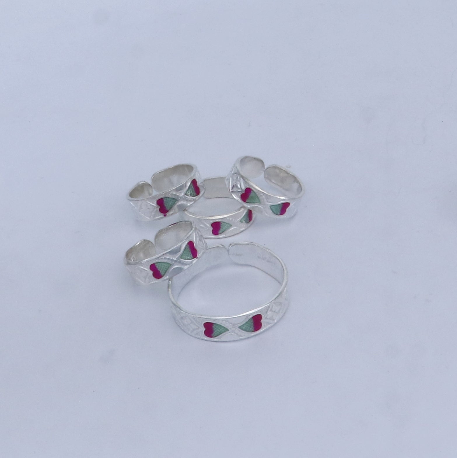925 sterling silver handmade adjustable fabulous heart design toe ring  tribal belly dance jewelry from India toer149 - TRIBAL ORNAMENTS