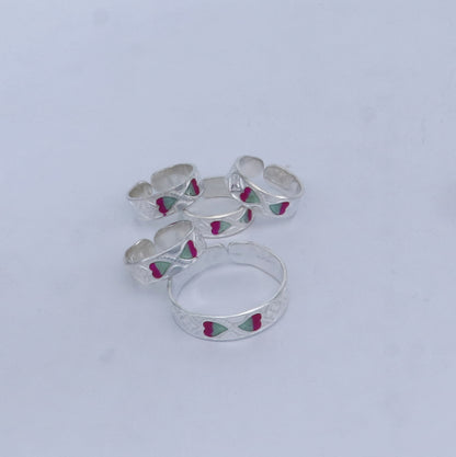 925 sterling silver handmade adjustable fabulous heart design toe ring  tribal belly dance jewelry from India toer149 - TRIBAL ORNAMENTS