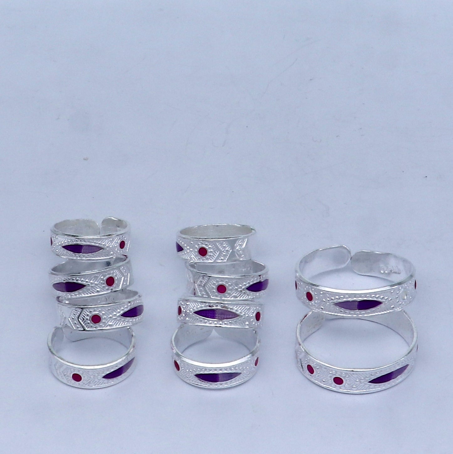 925 sterling silver handmade adjustable fabulous unique design toe ring  tribal belly dance jewelry from India toer151 - TRIBAL ORNAMENTS