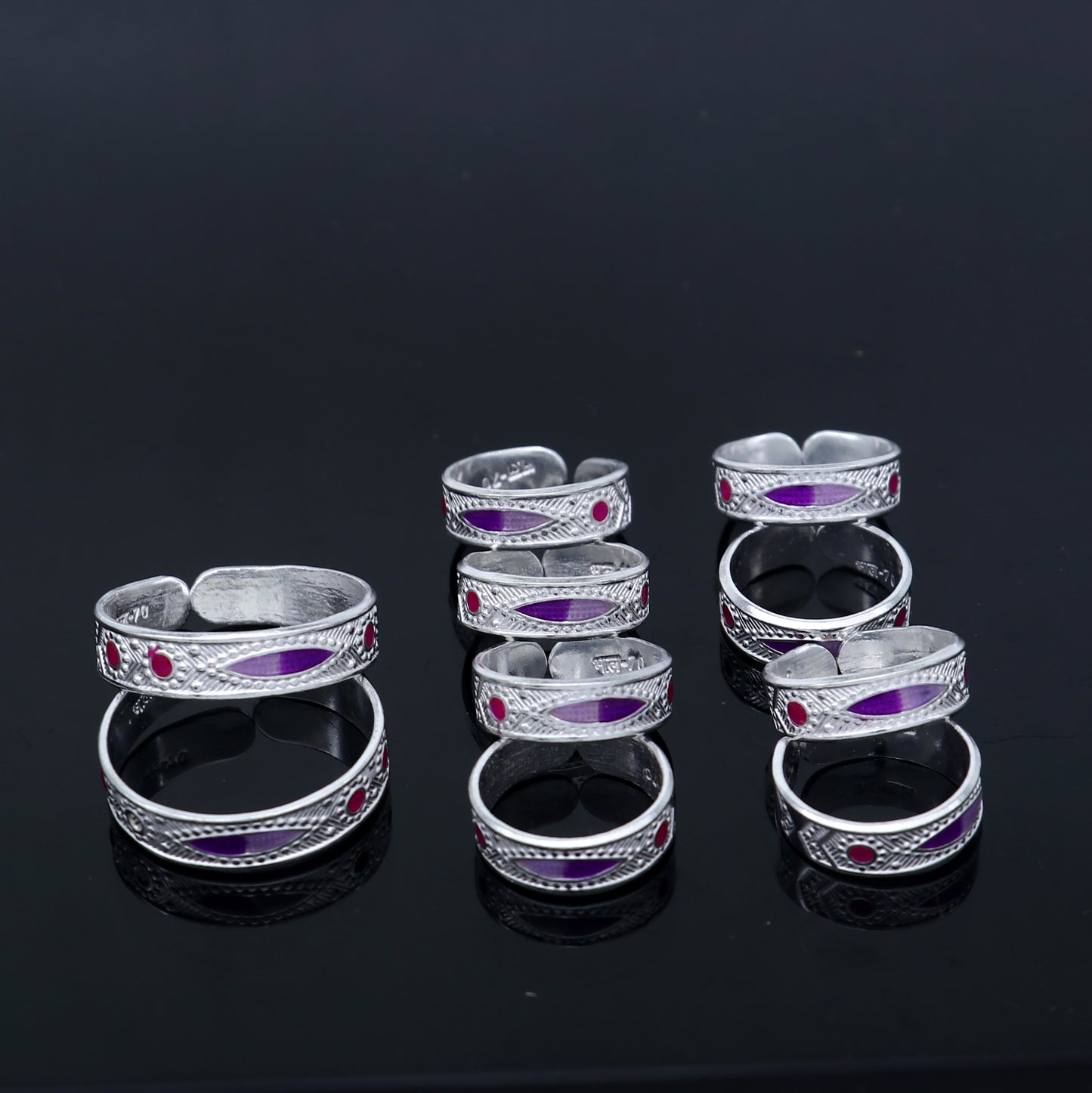 925 sterling silver handmade adjustable fabulous unique design toe ring  tribal belly dance jewelry from India toer151 - TRIBAL ORNAMENTS