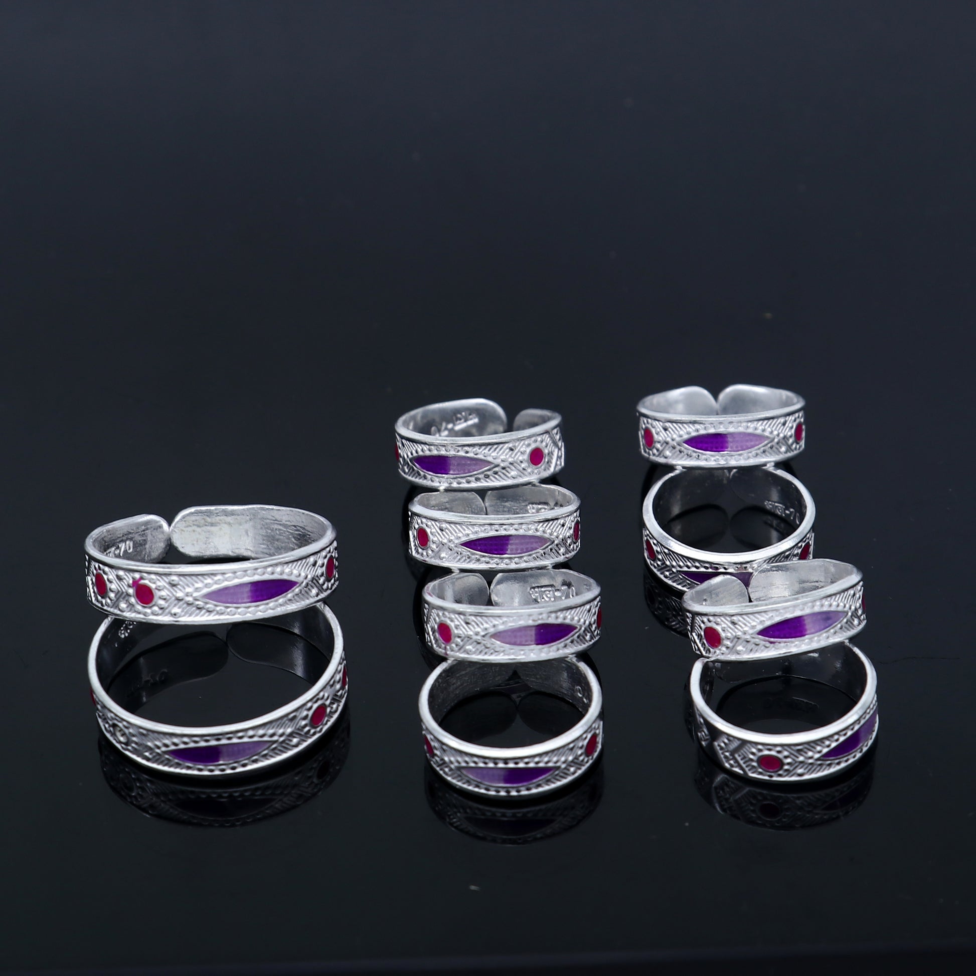 925 sterling silver handmade adjustable fabulous unique design toe ring  tribal belly dance jewelry from India toer151 - TRIBAL ORNAMENTS